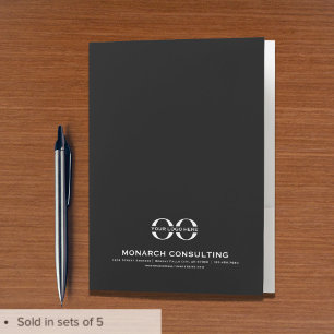 Minimalist Business Logo with Contact Info Pocket Folder