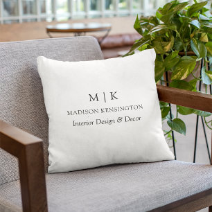 Minimalist Business Monogram or Add Your Logo Cushion