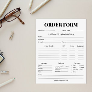 Minimalist Business Order Form  Notepad