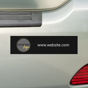MINIMALIST BUSINESS OWN LOGO COMPANY WEBSITE BLACK BUMPER STICKER