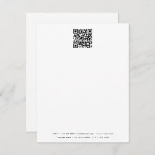 Minimalist Business QR Code Professional White Card