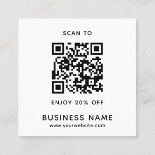Minimalist Business QR Code Thank You  Discount Card