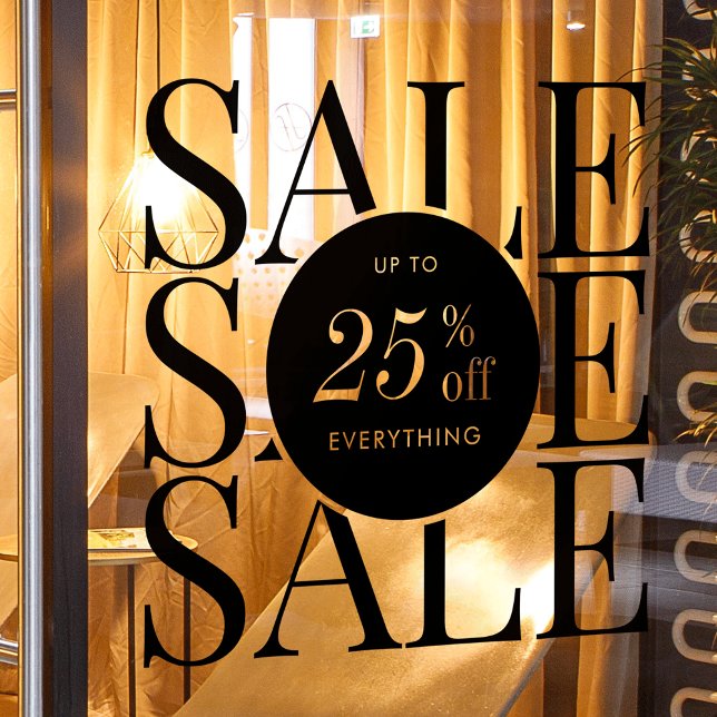 Minimalist Business Sale Shop Promo Transparent Window Cling (Can be used for any type of business / sale)
