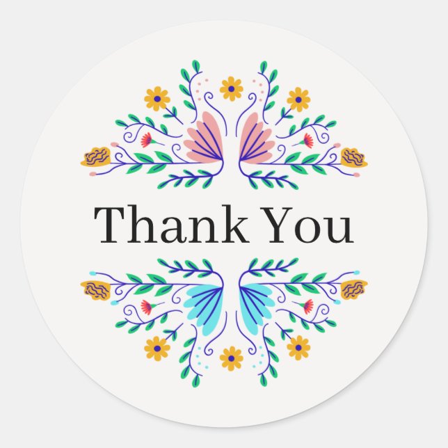 Minimalist Business Thank You Classic Round Sticke Classic Round Sticker (Front)