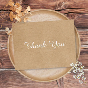 Minimalist Business Thank You Rustic Kraft Postcard