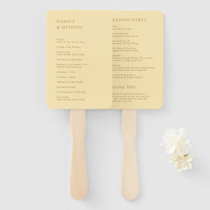 Minimalist Butter Yellow Modern Wedding Hand Fan