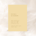 Minimalist Butter Yellow Modern Wedding Invitation<br><div class="desc">Modern wedding invitations featuring a simple and minimal layout with your details in serif fonts.</div>