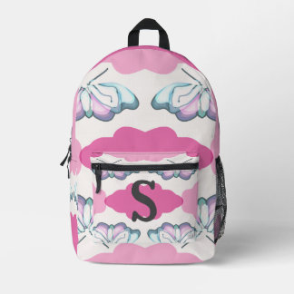 Minimalist Butterfly and Clouds Printed Backpack