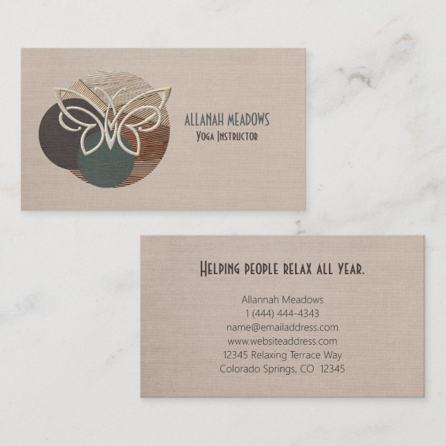 Minimalist Butterfly Bamboo Yoga Business Card (Front/Back)