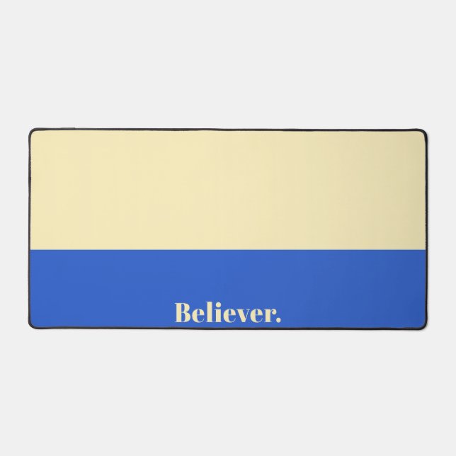 Minimalist Buttermilk Cream Two-Tone Desk Mat (Front)