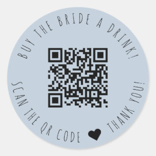 Minimalist Buy The Bride A Drink QR Code Classic Round Sticker