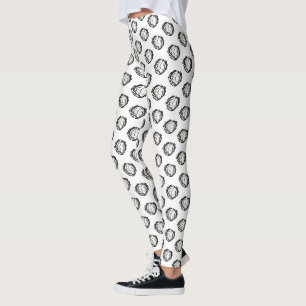 Minimalist Cabbage – Bold Ink Vegetable Design on Leggings
