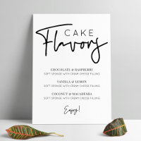 Minimalist Cake Flavors Menu Simple Script Font