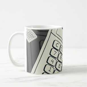 Minimalist Calculator and Math Pattern Illustratio Coffee Mug
