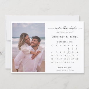 Minimalist calendar photo Save the Date Invitation
