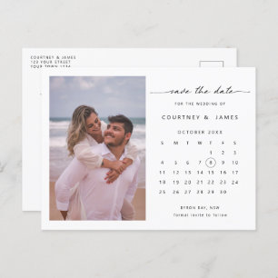 Minimalist calendar photo Save the Date Invitation Postcard