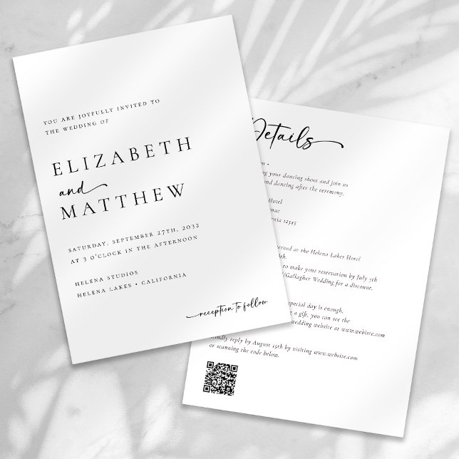 Minimalist Calligraphy All in One Wedding Invitation (Creator Uploaded)