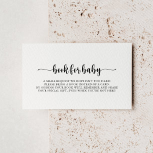 Minimalist Calligraphy Baby Shower Book Request  Enclosure Card