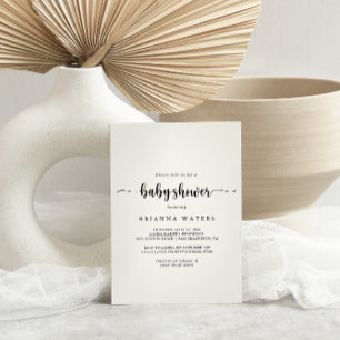 Minimalist Calligraphy Baby Shower Invitation