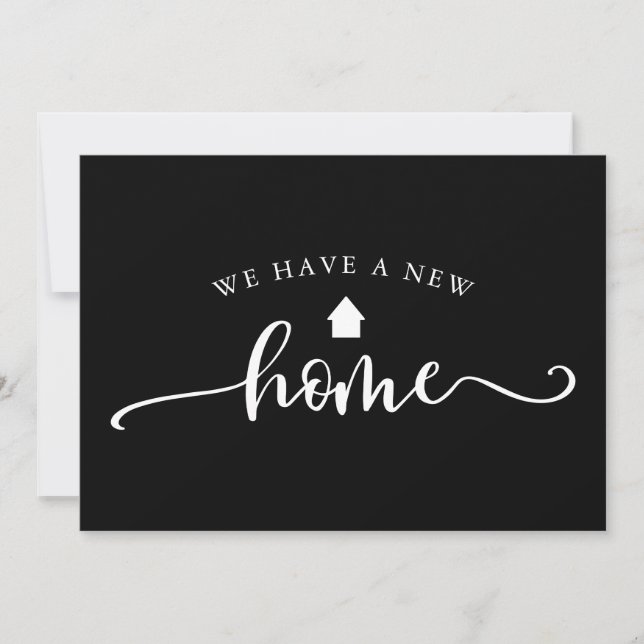 Minimalist Calligraphy Black Moving Announcement (Front)