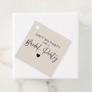 Minimalist Calligraphy Bridal Party Favour Tags