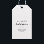 Minimalist Calligraphy Bridal Shower Gift Tags<br><div class="desc">These minimalist calligraphy bridal shower gift tags are perfect for a rustic wedding shower. The simple and elegant design features classic and fancy script typography in black and white.</div>