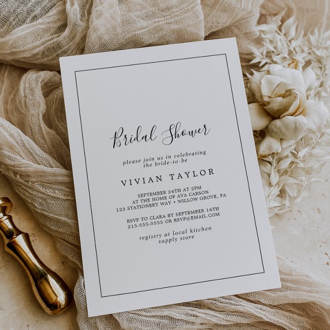 Minimalist Calligraphy Bridal Shower Invitation (Creator Uploaded)
