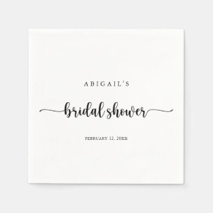 Minimalist Calligraphy Bridal Shower Napkins