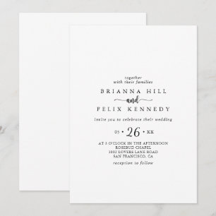 Minimalist Calligraphy Casual Wedding Invitation