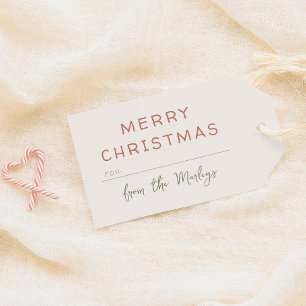Minimalist Calligraphy Cute Merry Christmas  Gift Tags