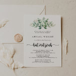 Minimalist Calligraphy Eucalyptus Bat Mitzvah  Invitation<br><div class="desc">This minimalist calligraphy eucalyptus bat mitzvah invitation is perfect for a rustic bat mitzvah. The design features hand-painted watercolor green eucalyptus,  inspiring natural beauty.</div>