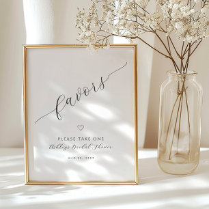 Minimalist Calligraphy Favors Sign Bridal Shower