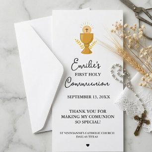 Minimalist Calligraphy First Holy Communion Prayer