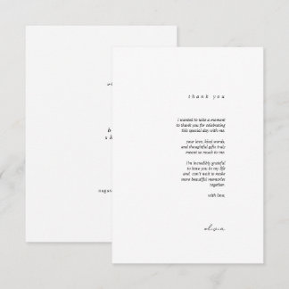 Minimalist Calligraphy Flat Thank You Card