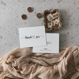Minimalist Calligraphy Flat Wedding Thank You Card