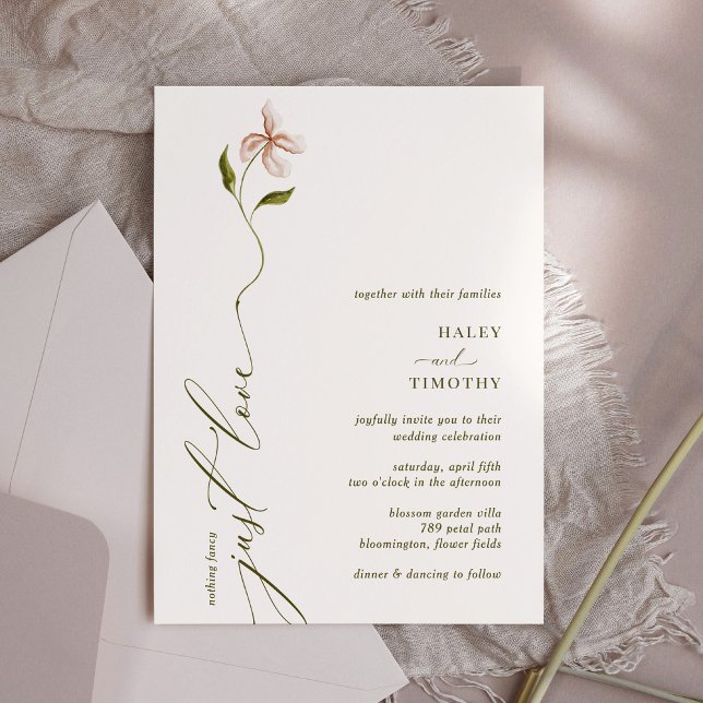 Minimalist Calligraphy Floral Wedding Invitation (Creator Uploaded)