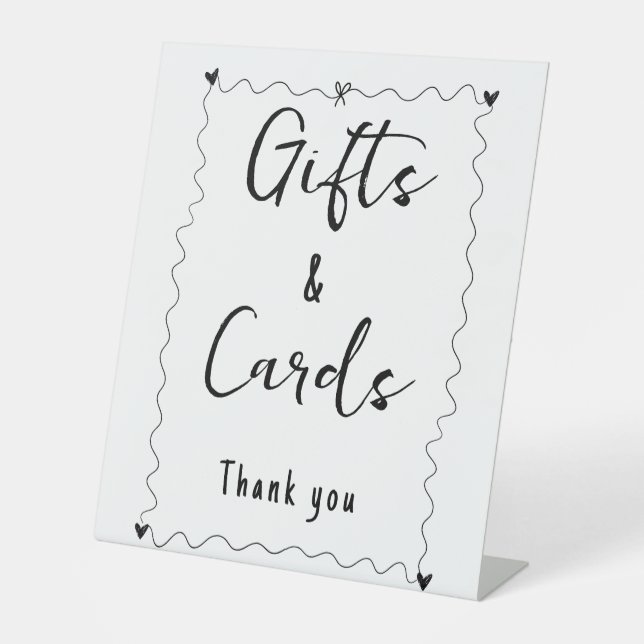Minimalist Calligraphy Gift and Cards wedding sign (Front)