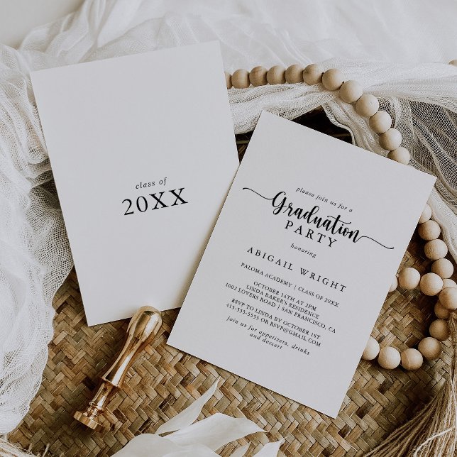 Minimalist Calligraphy Graduation Party Invitation (Creator Uploaded)