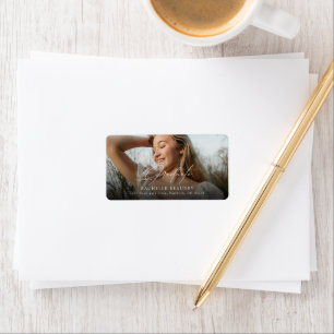 Minimalist Calligraphy Graduation Photo Address Label