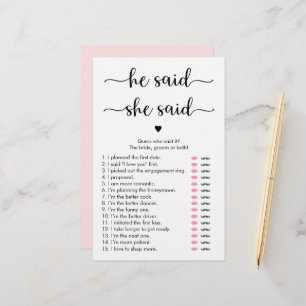 Minimalist Calligraphy He Said She Said Game