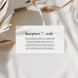 Minimalist Calligraphy Honeymoon Wish Enclosure Card