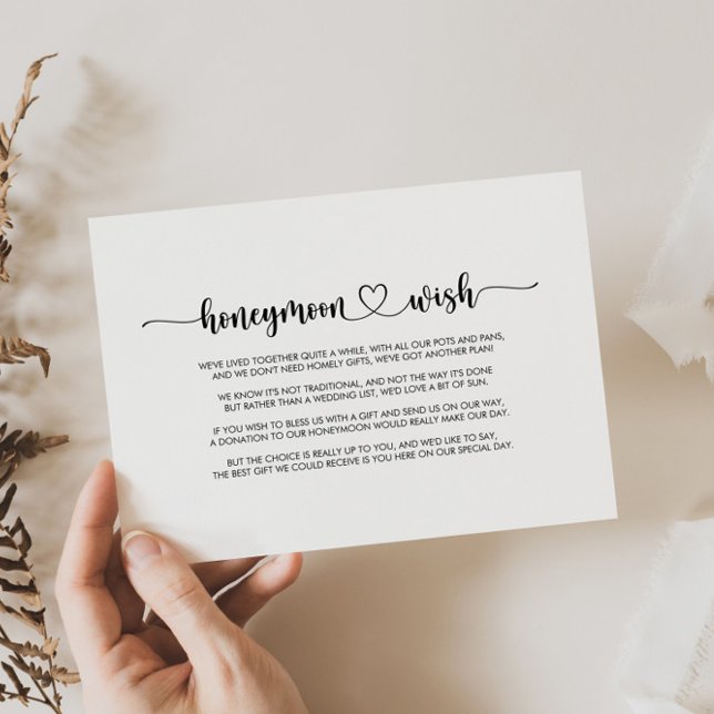 Minimalist Calligraphy Honeymoon Wish Enclosure Card (Creator Uploaded)