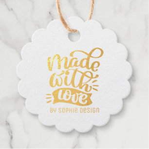 Minimalist Calligraphy Made with Love Customisable Favour Tags