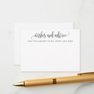 Minimalist Calligraphy New Parents Wishes & Advice Card