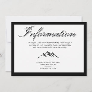 Minimalist Calligraphy Outdoor Wedding Information Invitation