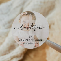 Minimalist Calligraphy Photo Baby Baptism