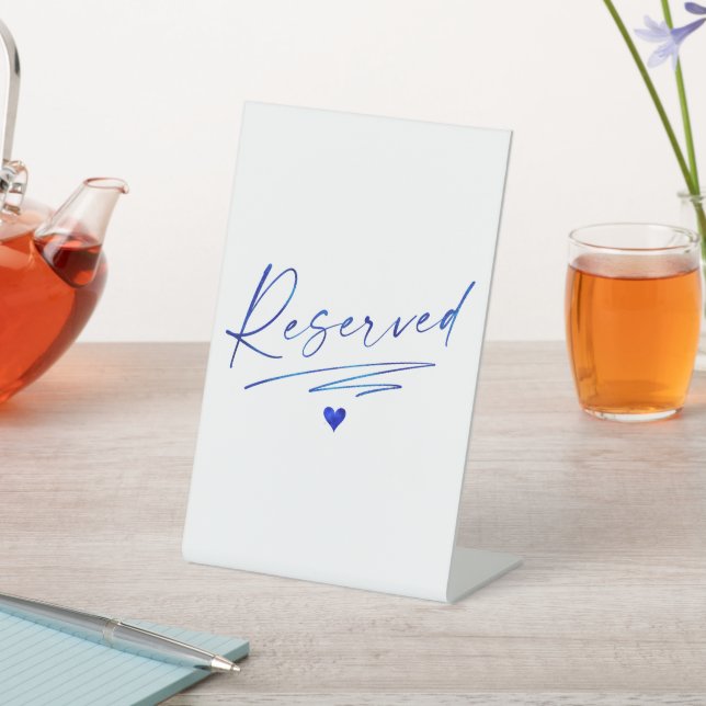 Minimalist Calligraphy Reserved Wedding  Pedestal  Sign (In SItu)
