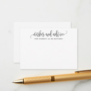 Minimalist Calligraphy Retirement Wishes & Advice Card