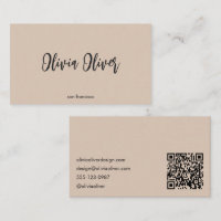 Minimalist Calligraphy Sandstone Modern QR Code
