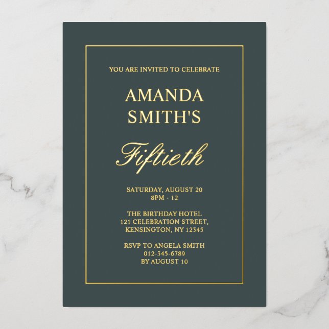 Minimalist Calligraphy Script 50th Birthday (Front)